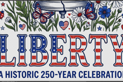 Liberty Bell 250 PNG, Floral USA 250th Anniversary Product Image 3