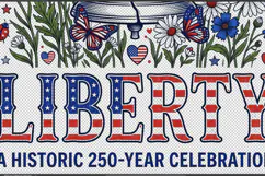 Liberty Bell 250 PNG, Floral USA 250th Anniversary Product Image 3