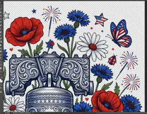 Liberty Bell 250 PNG, Floral USA 250th Anniversary Product Image 2