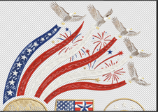 America 250 PNG Design, 1776 2026 Patriotic Fireworks Eagle Product Image 3