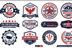Patriotic 4th of July 2026 Freedom Badge Seal Bundle EPS Set Product Image 2