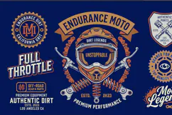 Vintage Motocross Dirt Bike Badge T-Shirt EPS Designs Product Image 2