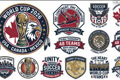 World Cup 2026 Soccer Badge Bundle USA Canada Mexico EPS Set Product Image 2
