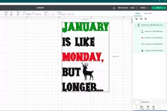 Winter quote SVG, PNG, EPS. January like monday, but longer. Product Image 2