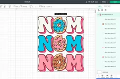 NOM NOM NOM. Cute Donut quote SVG. Sublimation PNG. Product Image 2