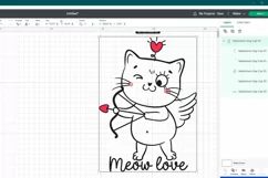 Valentine's day cute cupid cat SVG, PNG. Product Image 2