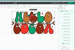 Hello cocoa. Retro chtristmas quote SVG, PNG, EPS. Product Image 2