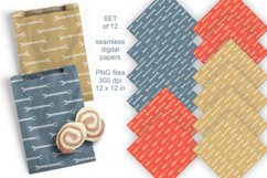 Screwdrivers n Wrenches Seamless Patterned Papers Set of 12