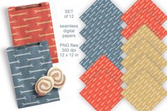 Screwdrivers n Wrenches Seamless Patterned Papers Set of 12
