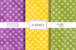 Scribble Seamless Digital Paper, Colorful Scrapbook Paper Product Image 1