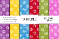 Scribble Digital Paper, Colorful Seamless Backgrounds Product Image 1
