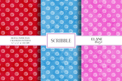 Scribble Digital Paper, Colorful Seamless Backgrounds Product Image 1