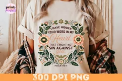 Bible Verse png file, Vintage Christian Sublimation PNG Product Image 7