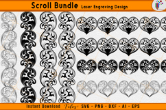  scrollwork bundle laser engraving, firearm scroll design package, custom scroll pattern bundle, gun engraving vector files, ornamental scrollwork svg set, cnc laser scroll designs, ezcad tested engraving bundle, metal engraving scroll package, diy scroll