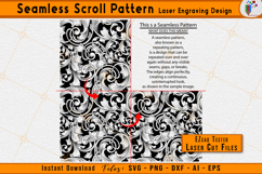  scrollwork seamless pattern svg, firearms laser engraving design files, custom scroll pattern vector, acanthus scroll laser engraving, filigree seamless cnc design, vine scroll repeat pattern svg, ornamental engraving vector files, ezcad tested laser fil