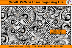 Scroll Laser Engraving Pattern Vector Scrollwork SVG Design