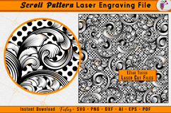 Scroll Laser Engraving Pattern Vector Scrollwork SVG Design