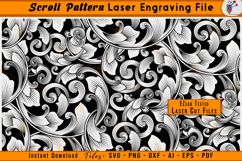 Scroll Pattern Laser Engraving File Scrollwork Design SVG