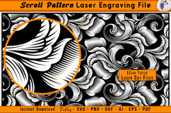 Scroll Pattern Laser Engraving File Scrollwork SVG Design