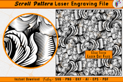 Scroll Pattern Laser Engraving File - scrollwork Vector SVG