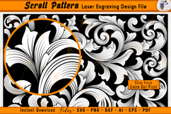 Scroll Pattern Laser Engraving Files Scrollwork Vector SVG