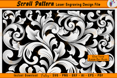 Scroll Pattern Laser Engraving Files Scrollwork Vector SVG