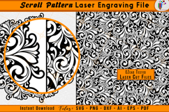 Scrollwork Engraving Vector - Scroll Pattern Laser Cut File