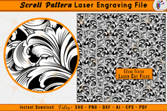 Scrollwork Firearms Laser Engraving File Scroll Pattern SVG