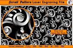 Scrollwork Laser Engraving File - Scroll Pattern SVG Vector