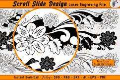 Scrollwork Laser Engraving File Single Slide Scroll Vector