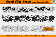 Scrollwork Laser Engraving File Single Slide Scroll Vector