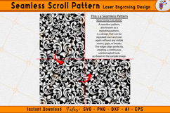 Scrollwork Seamless Pattern Laser Engraving Design File