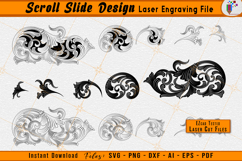 Scrollwork Single Slide Laser Engraving File Scroll SVG