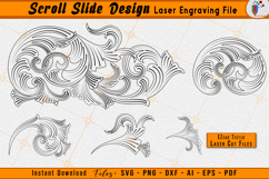 Scrollwork Single Slide Laser Engraving File Scroll SVG