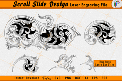 Scrollwork Single Slide Laser Engraving File Scroll SVG