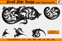 Scrollwork Single Slide Laser Engraving File Scroll SVG