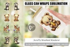 Scruffy Woodland Wanderers Glass Can Product Image 1