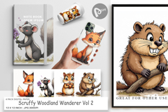 Scruffy Woodland Wanderers Digital Paper Product Image 1