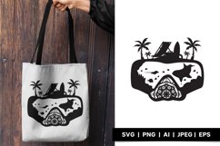 Underwater Ocean Life Inside Scuba Goggle Silhouette SVG Product Image 1