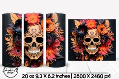 3d skull tumbler, Day of the dead sublimation Product Image 1