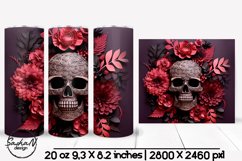 SKull flowers, 3d Halloween tumbler Product Image 1