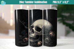 Scull 20 OZ Skinny Tumbler Sublimation Product Image 1
