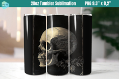 Scull 20 OZ Skinny Tumbler Sublimation Product Image 1