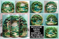 Sculpture Saving Trees Paper Art 3D Tumbler Wrap Product Image 1