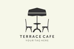 terrace cafe vintage logo vector illustration template icon Product Image 1