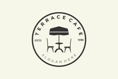 terrace cafe emblem vintage logo vector illustration Product Image 1