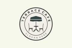 terrace cafe emblem vintage color logo vector illustration Product Image 1