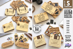 SD Card Holder Laser Cut Bundle | SD Card Case | Storage Box Product Image 1