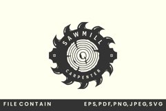 sawmill carpenter vintage logo vector template illustration Product Image 1