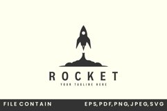 rocket vintage logo vector template illustration design Product Image 1